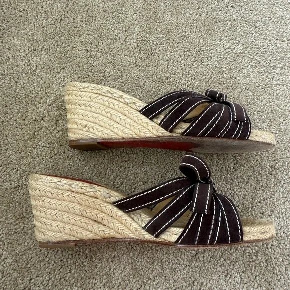 Christian Louboutin Brown Wedge Sandals - Picture 4 of 6